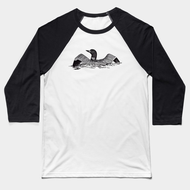 Loon Baseball T-Shirt by Kirsty Topps